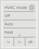 HVAC mode screen
