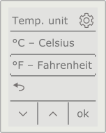 Temp. unit screen
