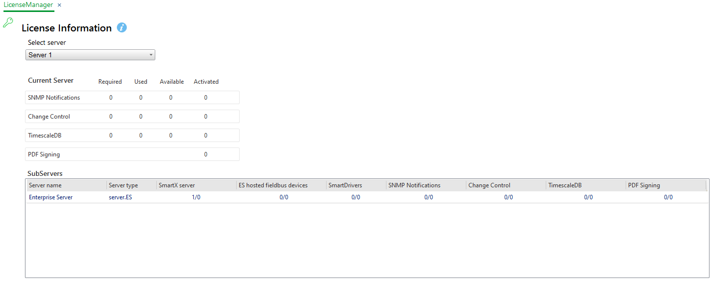 License Information Enterprise Central dialog box 
