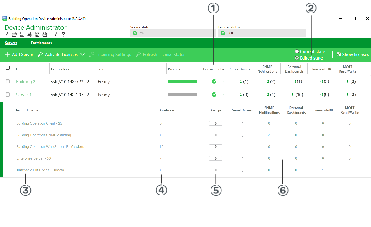 Assign Licenses view
