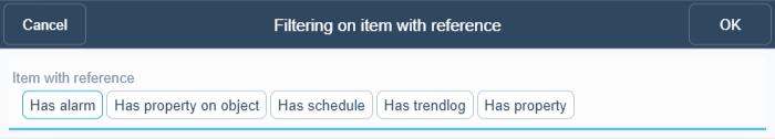 Filtering on Item with Reference Dialog Box
