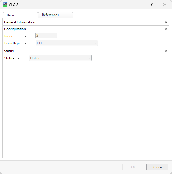 Option board properties – Basic tab
