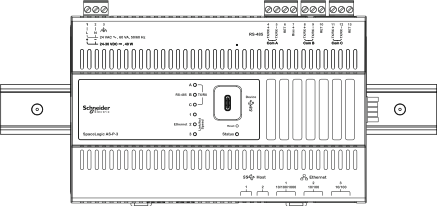  AS-P-3 server installed on a horizontal DIN rail

