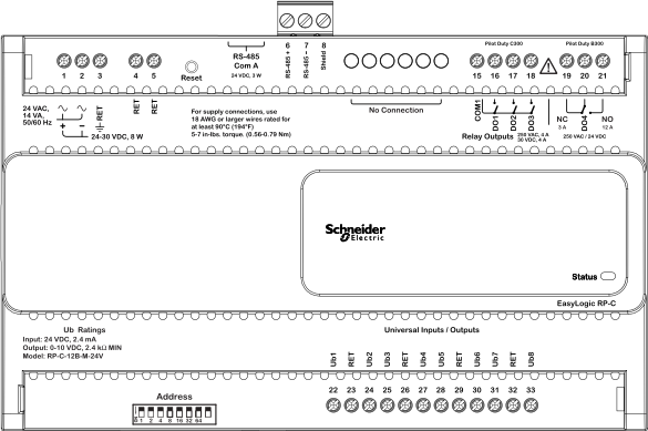 Screw terminals and other connectors, RP-C-12B-M-24V
