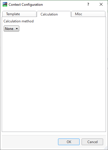 Context Configuration – Calculation tab
