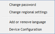  Settings menu 
