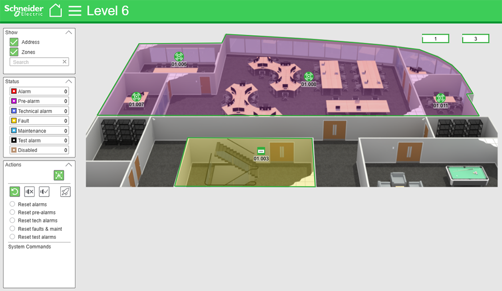 Example of a built-in fire graphic in WebStation
