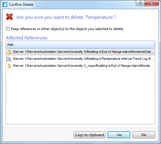 Confirm Delete Dialog Box