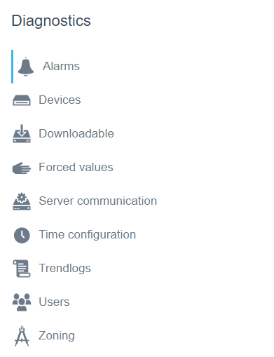 Diagnostics dialog box
