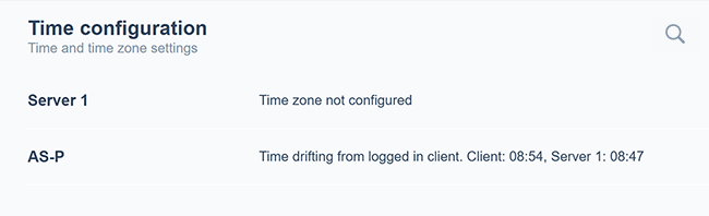 Diagnostics Time Configuration List
