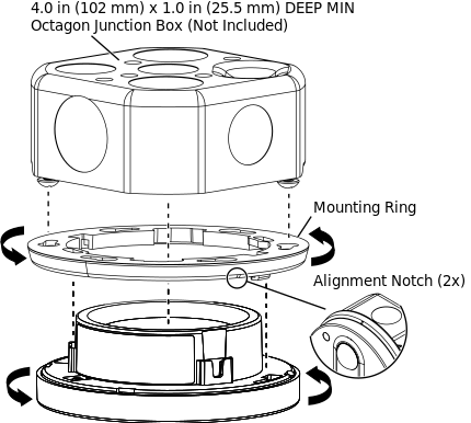 Insight-Sensor installed on an octagon junction box
