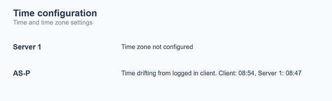 Diagnostics Time Configuration List
