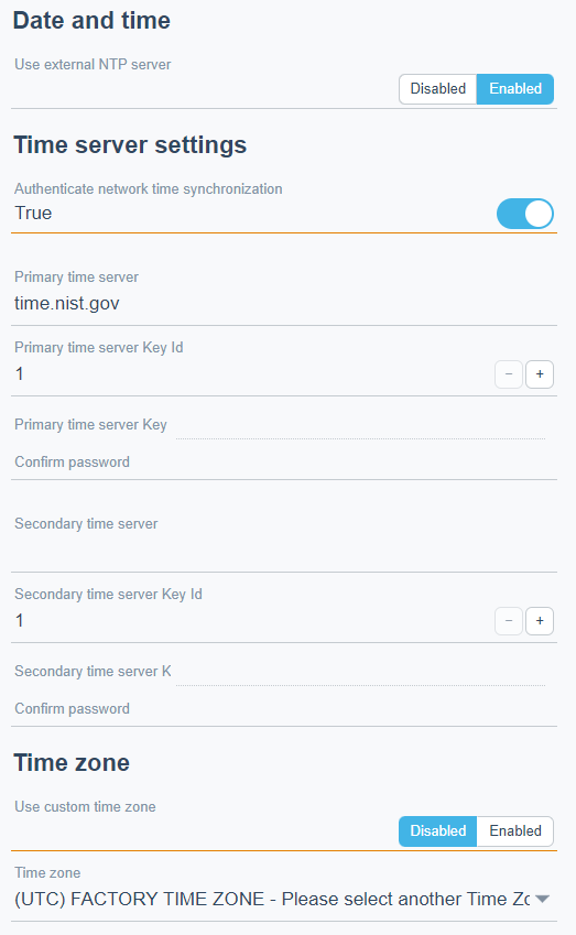 Date and time tab
