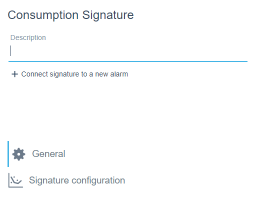 Consumption Signature menu 
