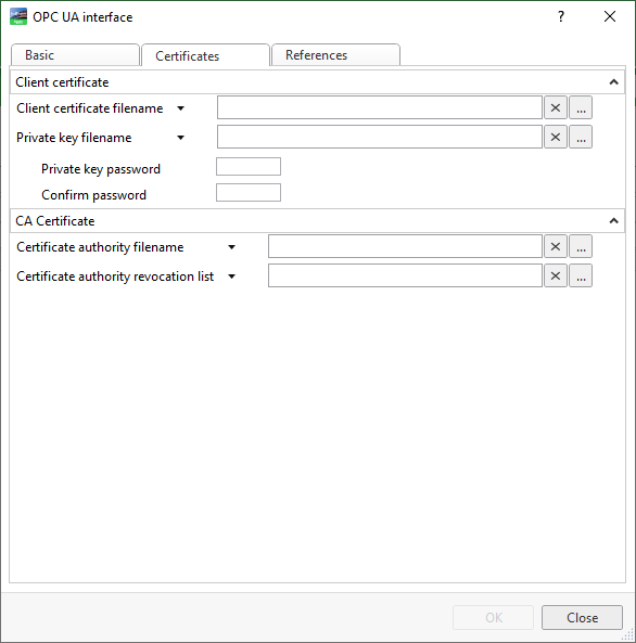 Opc Ua Interface Properties Certificates Tab