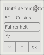 Écran Unité de température
