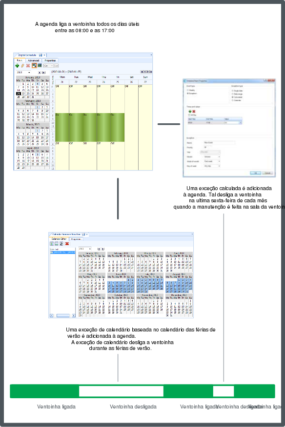 Editor de agenda de exceções de calendário
